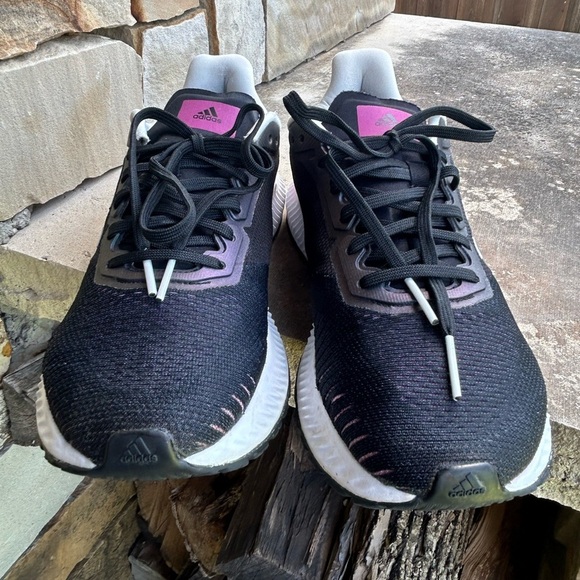 Adidas Solar Ride Core Black Real Magenta Sneakers with Breathable Mesh Sz-8.5.P - Picture 4 of 12